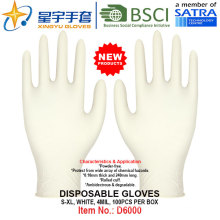 Weiße Farbe, Puderfrei, Einweg-Nitril-Handschuhe, 100 / Box (S, M, L, XL) mit CE. Exam Handschuhe